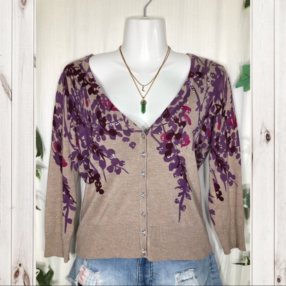 INC International Concepts Tops - INC Petite Purple Floral Cardigan!